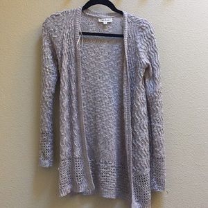 grey cardigan